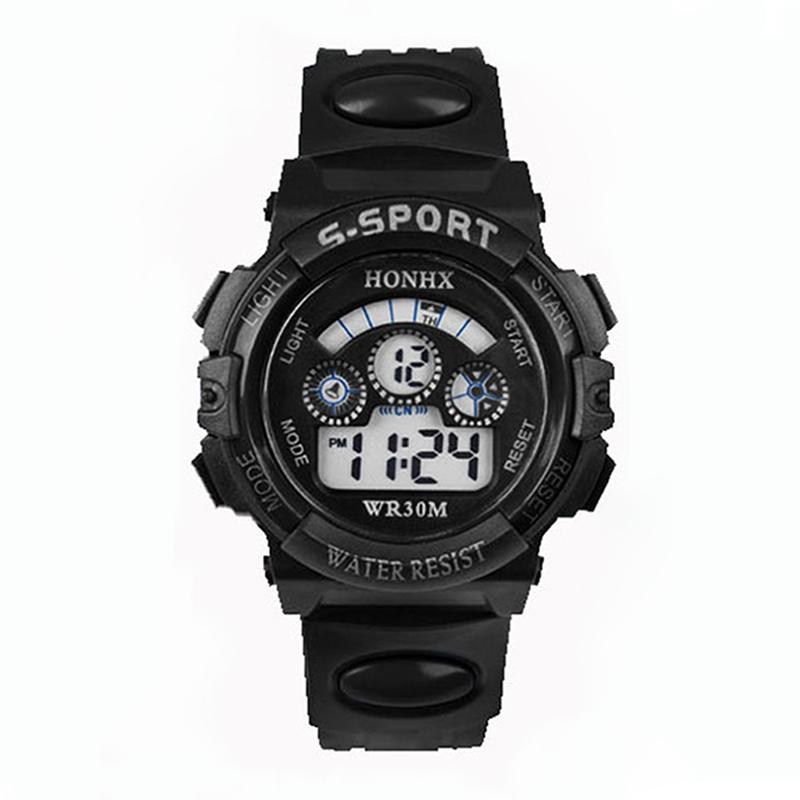 Waterproof Kids Boys Sports Multifunction Electronic LED Alarm Date Wrist Watch