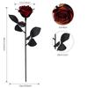 Black Artificial Roses Long Stem Fake Flowers with Leaves Home Decor for Halloween Valentine Weddings Party