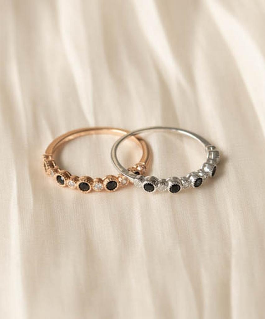 Alleun Silver 925 Cubic Onyx Silver Ring Friendship