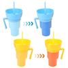 Stadium Tumbler Popcorn Drink Cola Cup 2 In 1 Snackies Cup Portable Splash Snack Bowl Chicken Storage Bowl with Handle Straw Cup