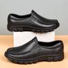 Popular large size lightweight casual leather shoes men's oil-proof and non-slip chef shoes one-pedal driving shoes garden shoes tide