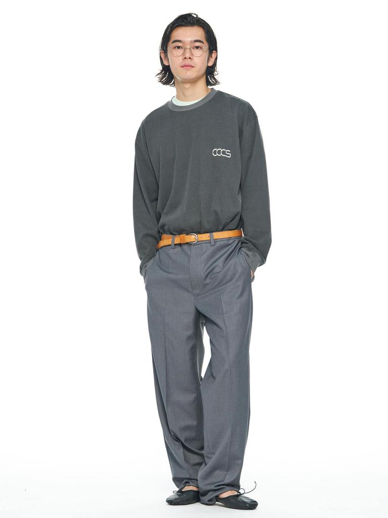 Ssississieseu Charcoal Neat Script L/S T-Shirt