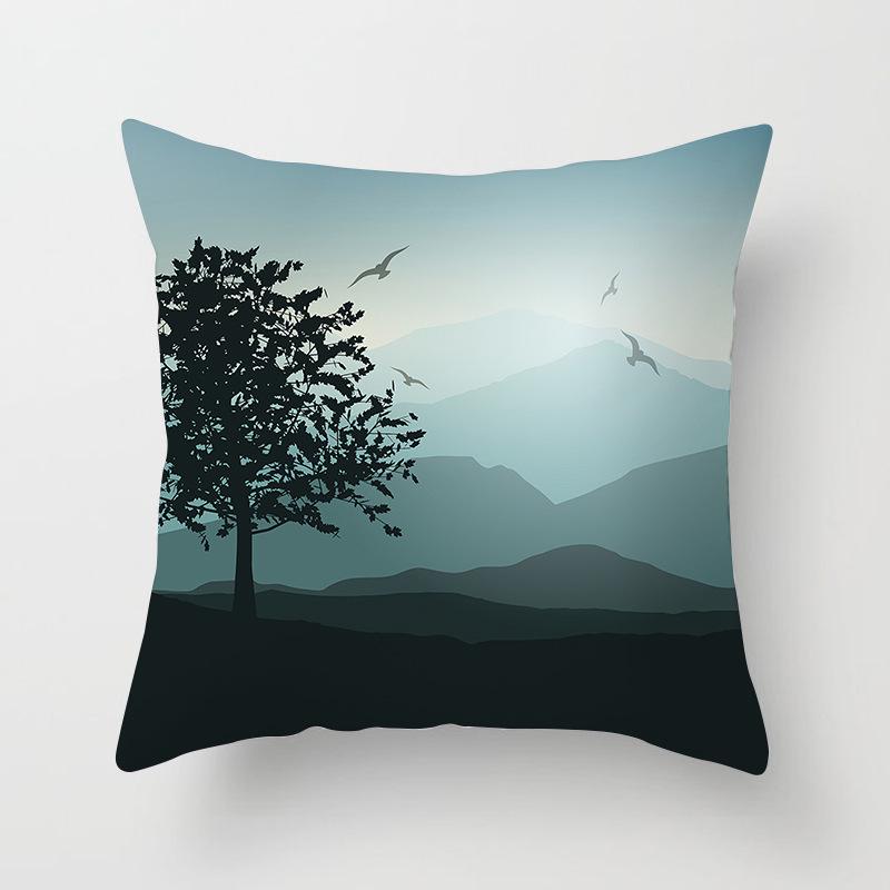 Ins Homewares Dusk Trees Sofa Car Pillow Cover Office Cushion Cover