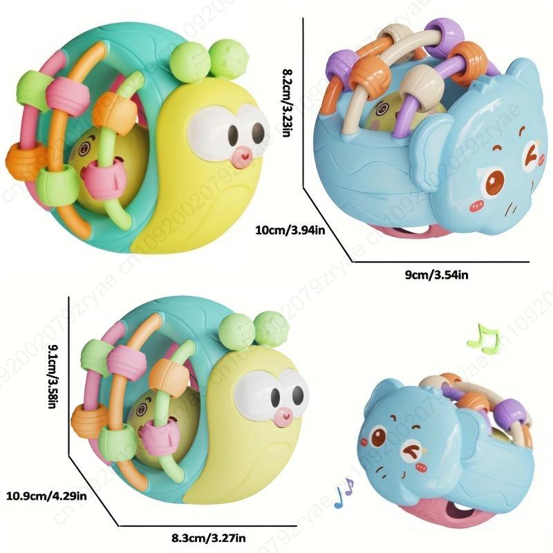 Non-Toxic Cute Hand-Held Snail Baby Rattle Early Education Puzzle Toy Plastic Ball Birthday Christmas Gift For Infants
