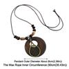 Boho Wooden Pendant Necklace Leather Chain Sweater Necklace Vintage Sweater Chain  for Women Men