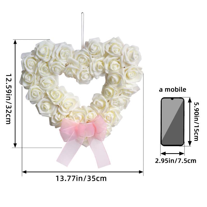 Valentine'S Day White Rose Wreath Romantic Love Wreath Outdoor Wedding Scene Arrangement Props