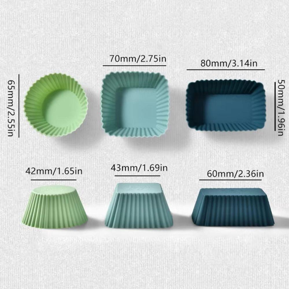 24Pcs Round/Square Silicone Muffin Molds Creative Lunch Box Dividers  Baking Supplies