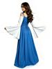 Damen Mittelalter Renaissance Kleid Schulterfrei Glockenärmel Schnürkorsett Vintage Halloween Cosplay Langes Maxikleid