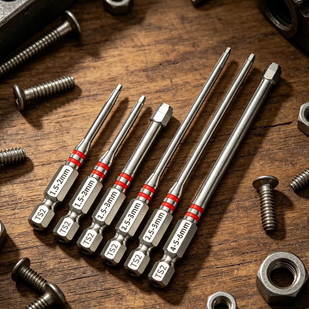 Screw Driver Bit Sets 6-Piece Magnetic Hex Shank Heads Tool Electric Screw Driver Bits For Carpentry Woodworking Projects Auto