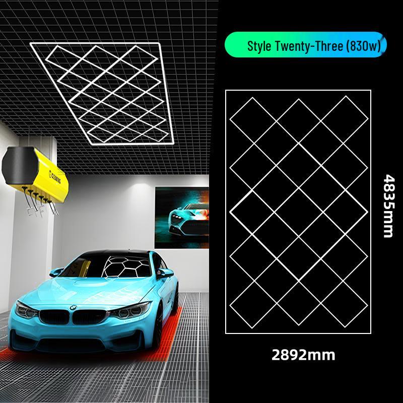 Hexagonal Waterproof LED Honeycomb Lamp for Gyms, Barbershops, and Car Washes.