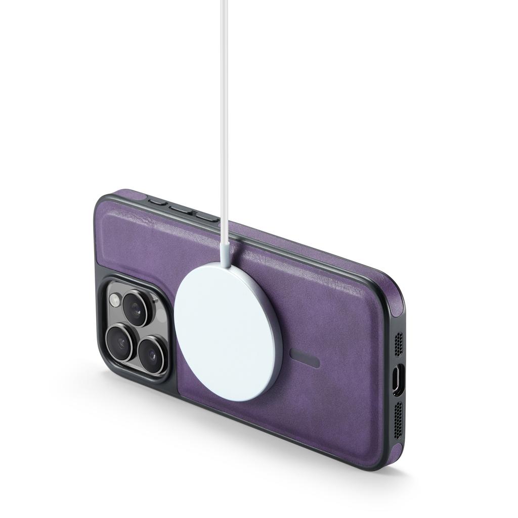 Seria MAGKING K1 Dla iPhone 14 Pro Magnetyczne Etui PC+TPU+Skóra PU Wstrząsoodporne Etui na Telefon