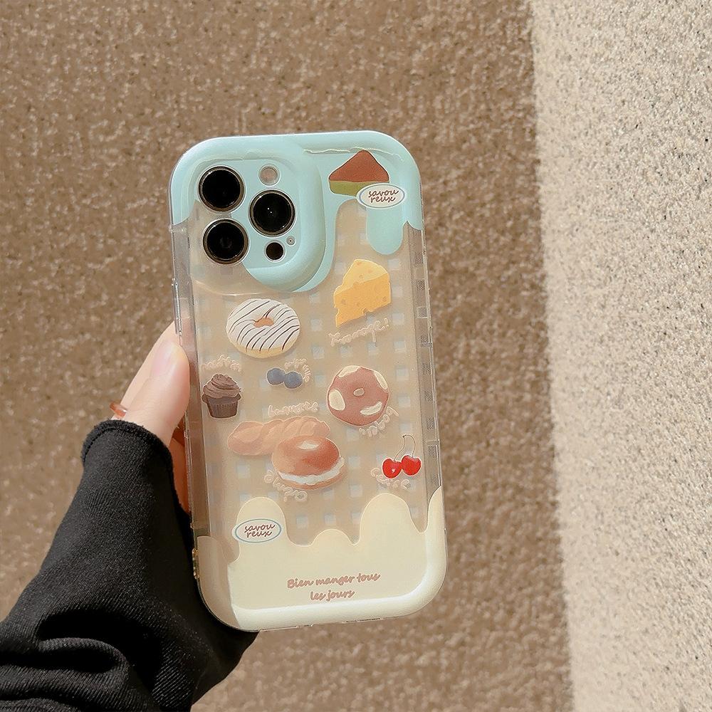 Summer Cream Donut for Iphone 14 for Apple Phone Case 15Pro Max16 Transparent 13 Full Cover