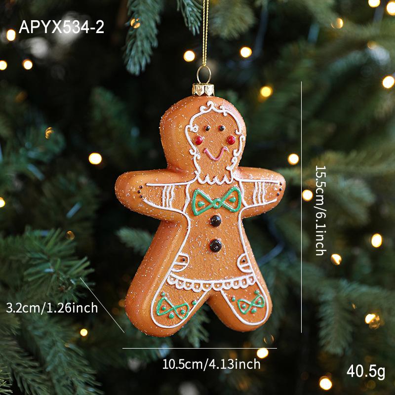 Gingerbread Man Christmas Tree Hanging Ornament Plastic Cute Holiday Pendant For Kids And Adults Home Table Mantel Party Decor