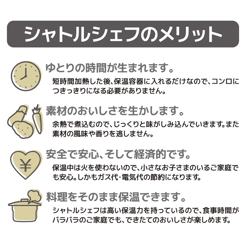 KBJ-4501-CGY (Cool Gray) Vacuum Insulated Cooker Shuttle Chef 4.3L