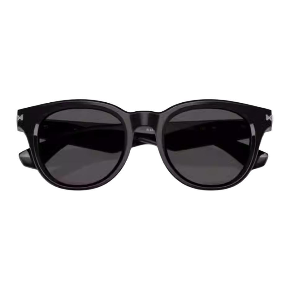 Burberry Logo Detail Plate Frame Round Sunglasses Men's Black