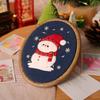 Light-up Christmas Embroidery Kit Snowman Christmas Tree Hand Embroidery Starter Kit with String Lights Hoop Threads Needles Fabric DIY Embroidery