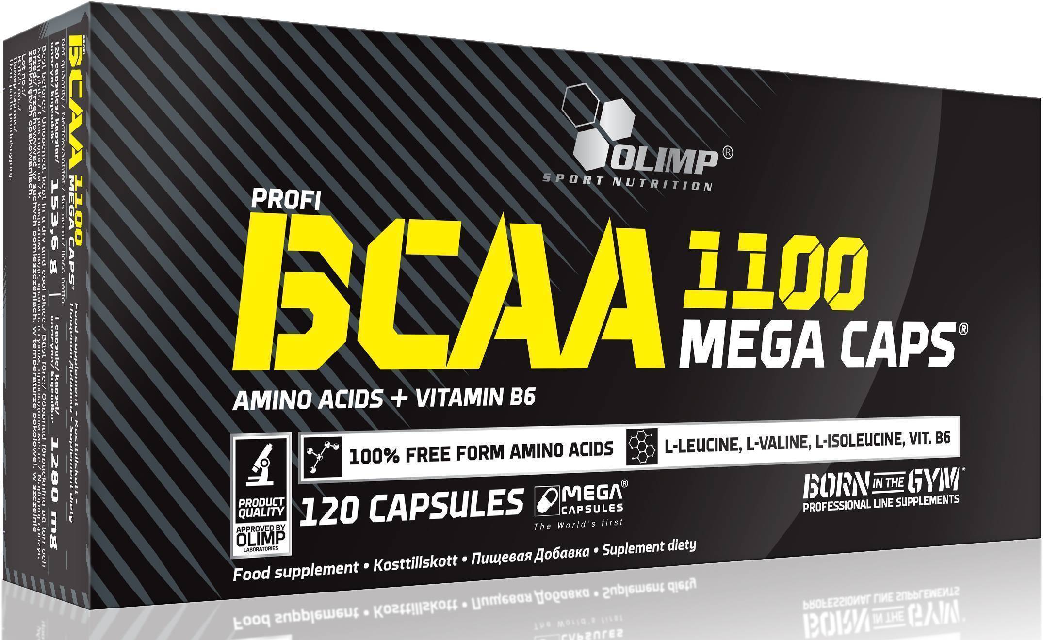 

Амінокислоти ВСАА для спорту, BCAA Mega 1100, Olimp Nutrition (28283003) 120caps