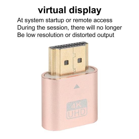 4K HDMI-compatible Dummy Plug Virtual Monitor Display Emulator Headless Virtual Display Adapter for Graphics Card Spoofing Camouflage Lock Screen