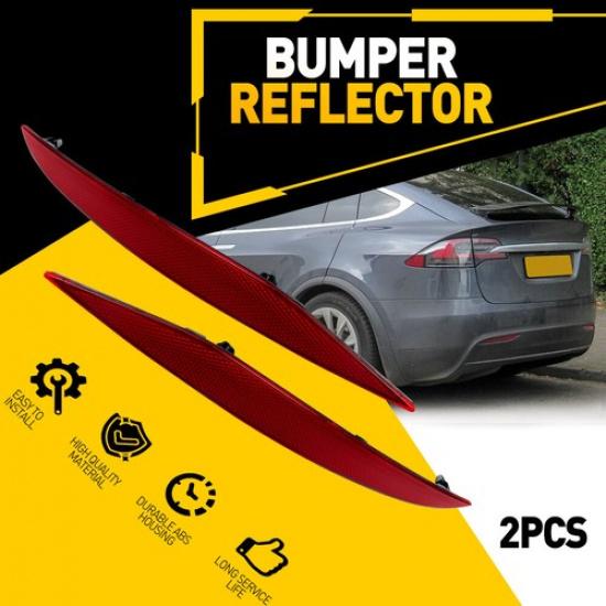 For Tesla Model X 2016-2023 Driver+Passenger Rear Bumper Reflector Light Cover