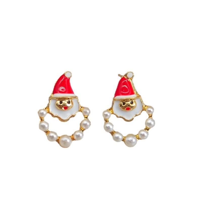 Exquisite High-End Santa Claus Earrings - 2025 New Light Luxury Design
