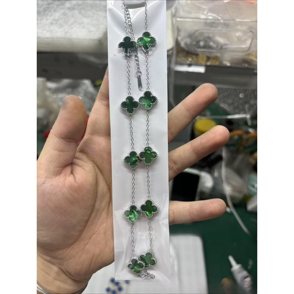 High-end Ten-flower Necklace Double-sided Four-leaf Clover Clavicle Chain Luxury High-end Women's Necklace