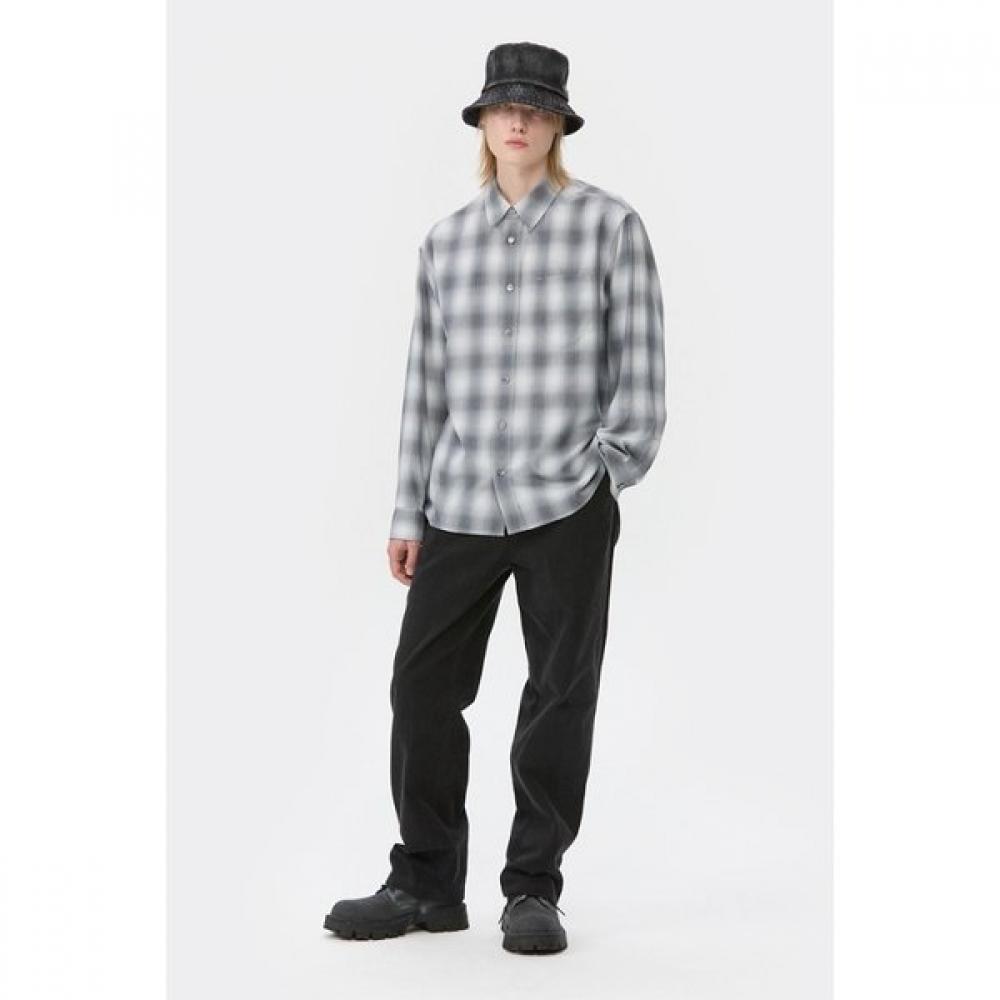 Customellow Grey Relaxed Fit Check Shirt Cwsaw25112gyx