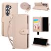 Crossbody Flip Leather Wallet Case with Mirror Card Holder Lanyard Strap Cover for Samsung Galaxy  Z Fold 7 6 5 Fold7 Fold6 5G
