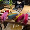 Available Jelly-Like Stationery Organizer Dopamine Pencil Case Minimalist Solid Color Ins Durable Bag Upright