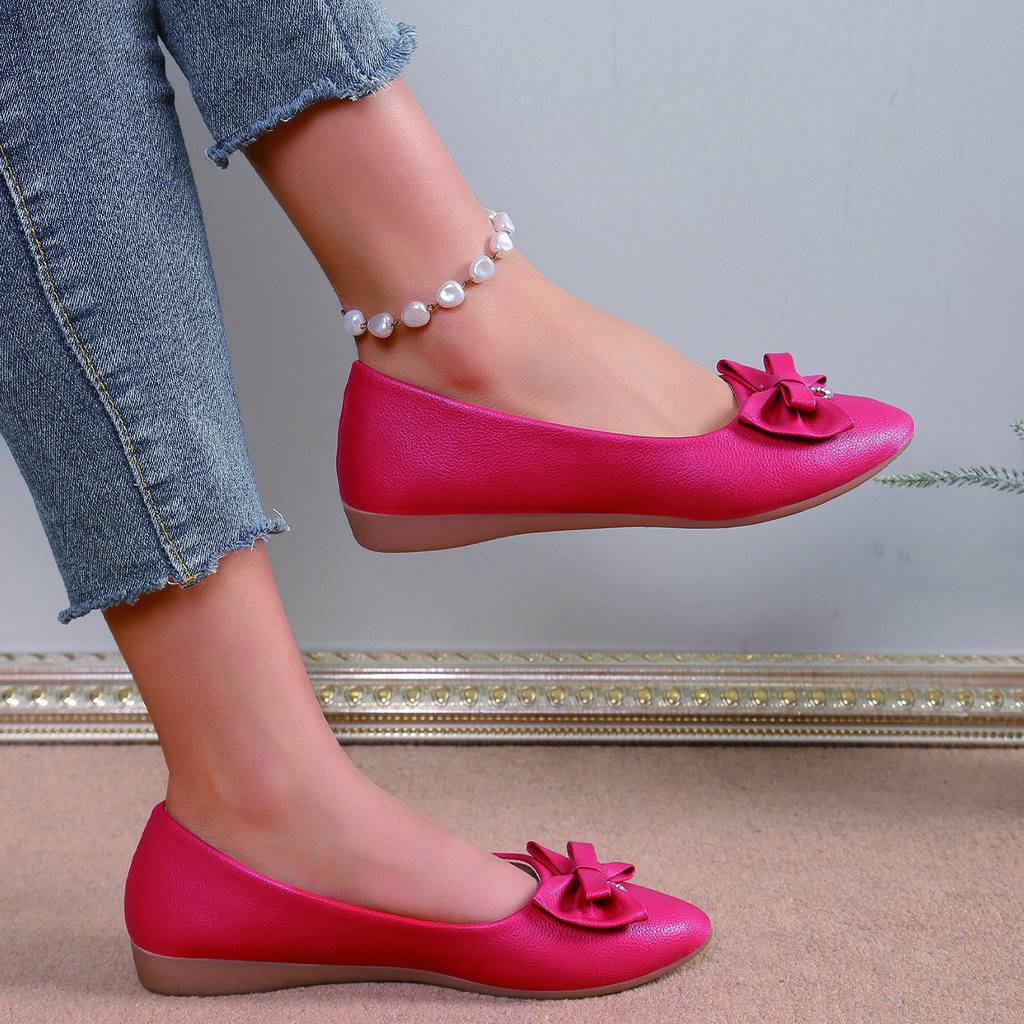 Fashion Women Casual Flats New Bow Elegant Walking Women Shoes Spring Designer Brand Retro Soft Sole Shoes for Women Zapatos De Mujer