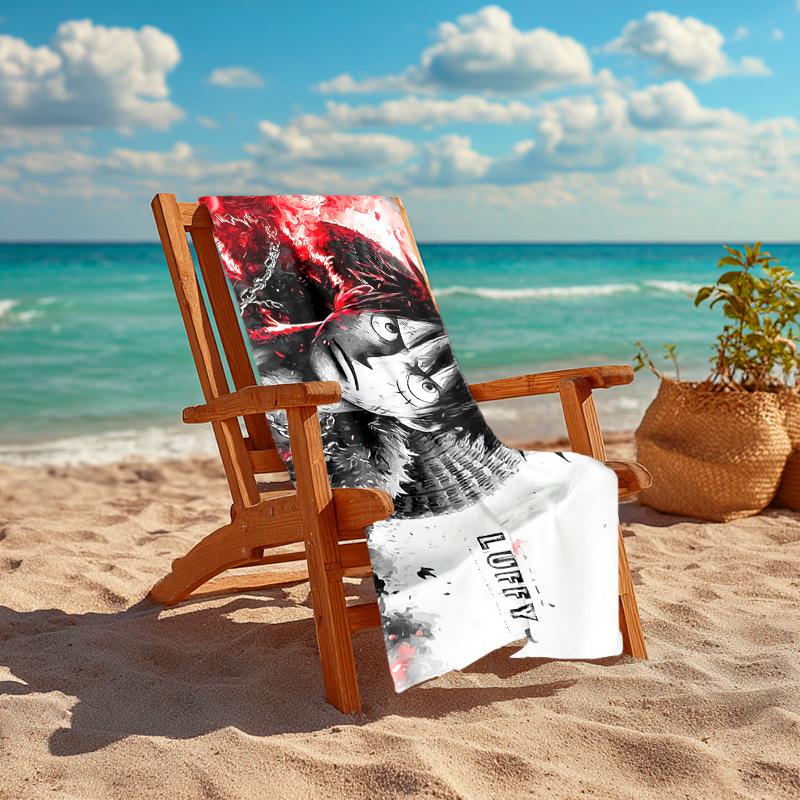 1Pc Powerful Luffy Artwork Beach Towel Quick Dry Multiuse For Beach Pool Gym Yoga Home Travel Christmas Halloween Xmas Gift S1744