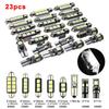 23pcs Led Car Light Bulb T10 Interior Map Dome Trunk License Plate Lamps Kit Ultra-thin Shape White