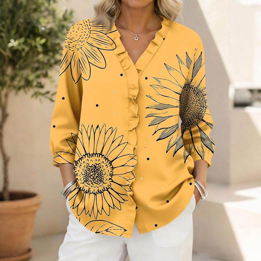 Women's 3/4 Sleeve Shirts Graphic Tees Shirts Casual Basic Tops Pullovers