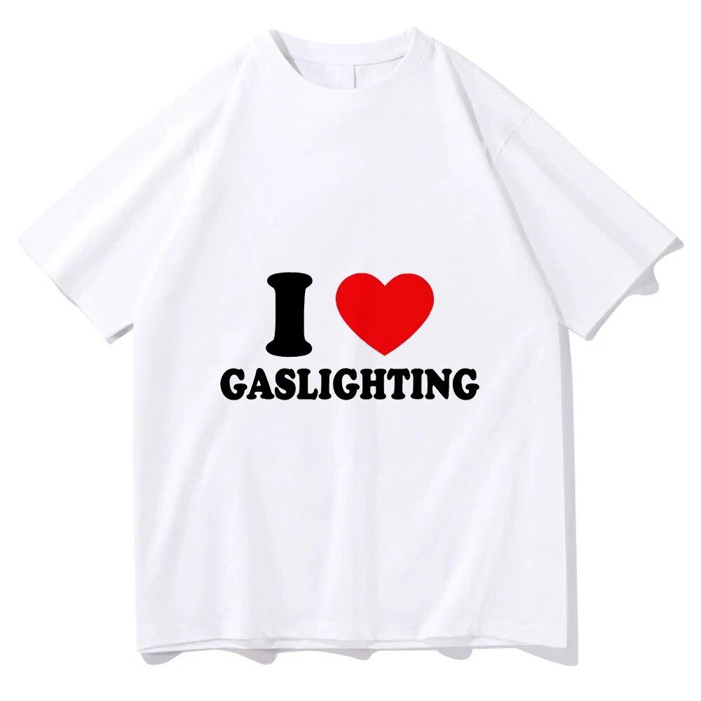 Tričko Gaslighting Unisex Harajuku Grafika I Love Gaslighting Trička s dopisním potiskem Unisex Legrační Estetický Ležérní Písková Bavlněná Trička