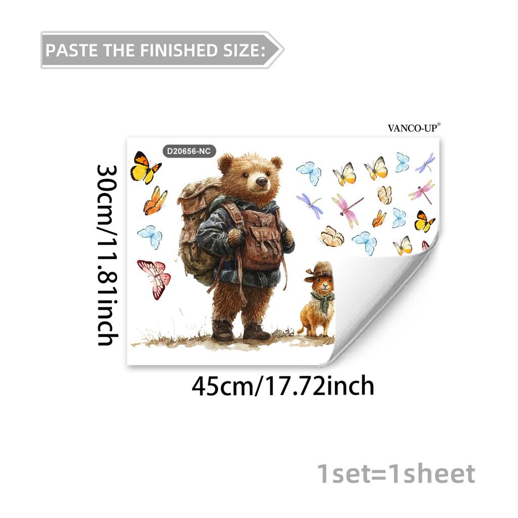 Creative Cartoon Animal Butterfly Static Window Stickers, No Glue Removable Glass Decals for Home Decor