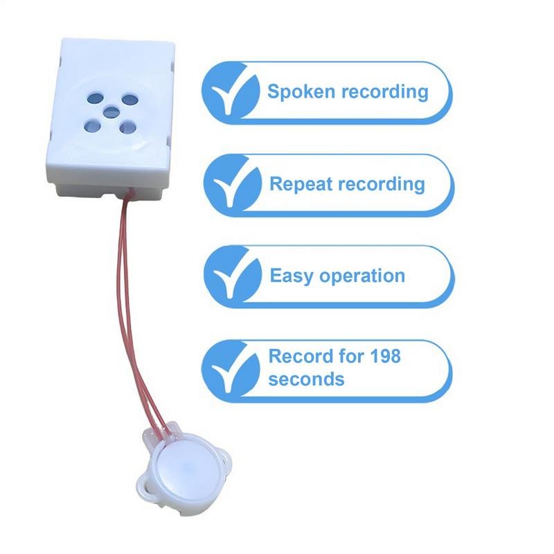 Voice Box for Stuffed Animal Recorder Device 198-Seconds Recordable Talking Module for Home Kids Children Girls Plush Toy Fun