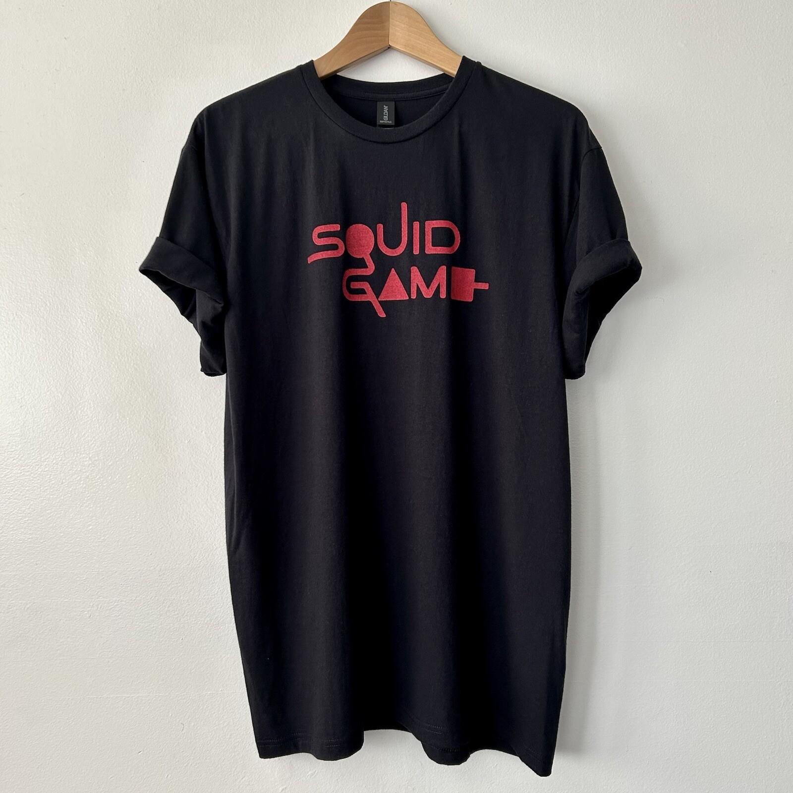 Squid Game T-Shirt 100% Lightweight Cotton NEW Black Mens Unisex Fit Size S-XL Unisex T-Shirt S