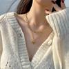iF ME Korean Retro Heart Pendant Multilayer Gold Necklace Elegant Simple Necklaces Jewelry Accessories