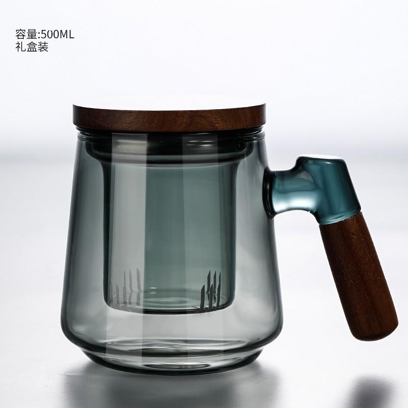 Tekanna i glas Tekopp Teinfuser Te Vatten Separator Filter Tekanna Vattenkokare Te Bryggningsredskap Eftermiddagste Teservis