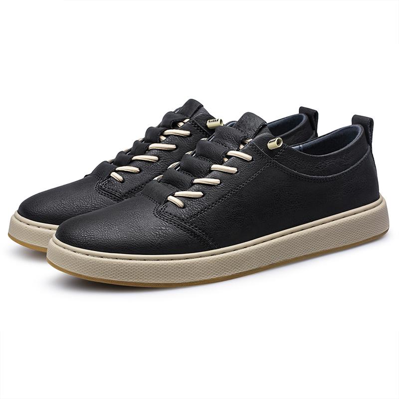 Genuine Leather Casual Shoes British Style Men's Lace Up Outdoor White Sneakers Office Men's Dress Shoes Large Size 37-47 Comfy