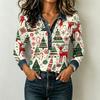 Women's Casual Long Sleeve Top Loose Fit Stylish Color Block Patchwork Shirt Comfortable Everyday Blouse