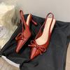 Summer Pointed Toe High Heel Women Sandals Fashion Butterfly-knot Singbacks Pumps Female Elegant Stripper Party Sandalias