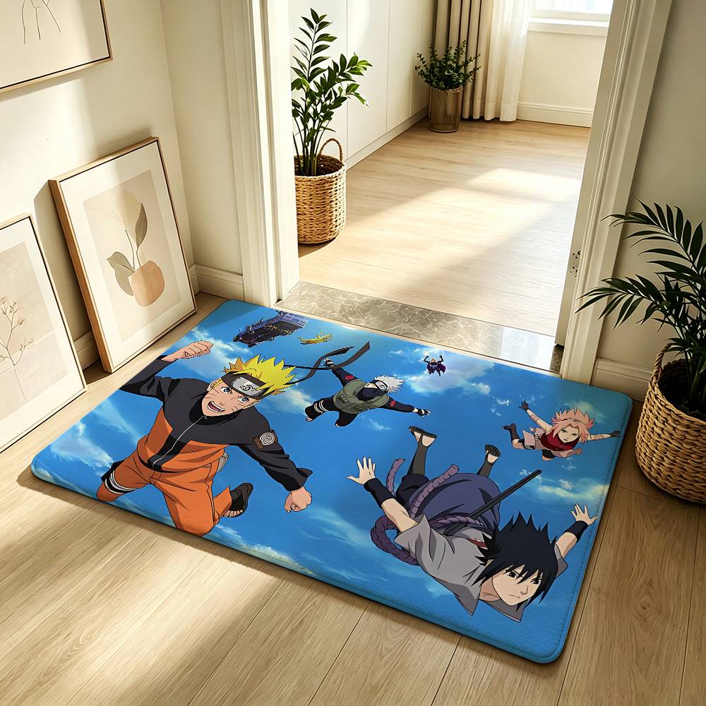 Anime N-narutoS Classic Carpet Bathroom Anti-slip Mat Door Mat Home Decoration Mat Entrance Door Mat Scratch-resistant Door Mat