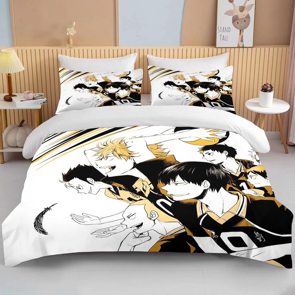 10 Sizes Haikyuu Bedding Sets Cartoon Quilt Bed Cover Anime Duvet Cover Pillow Case Sets Adult Children  Bedding Sets