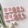Pink Color False Nails Short Length Nail Art Sweet Duckbill Nails  Wearable Nails