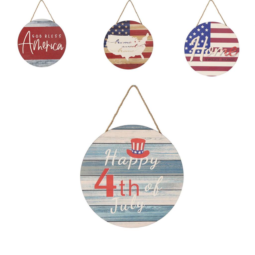 Unique Independence Day Wooden Signage For Festive Home Decor With American Flag Motif