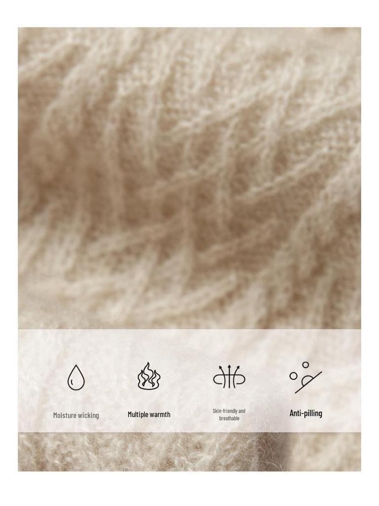 Unisex Solid Color Cashmere Wool Neck Warmer - Autumn/Winter Knitted Scarf for Students & Adults