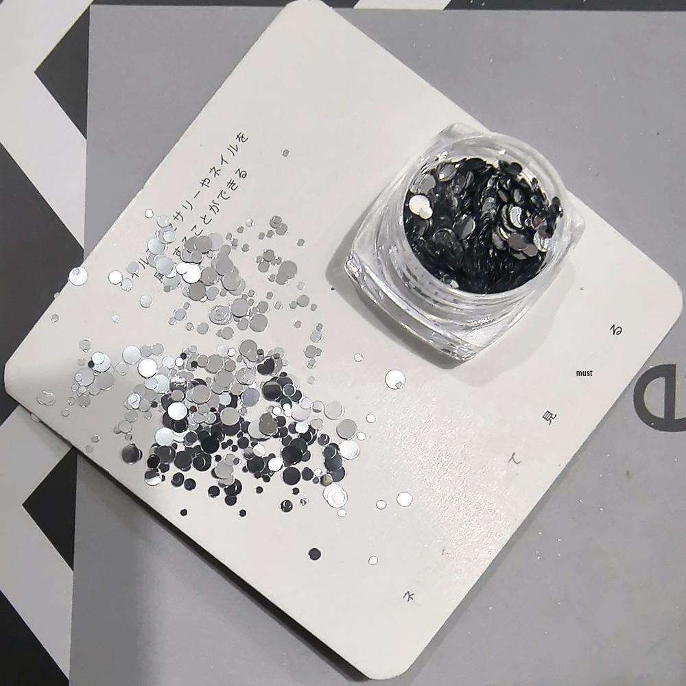 12-Grid Retro Nail Art Rhinestones & Polka Dot Glitter Sequins - DIY Small Round Ornaments.