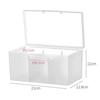 3-Grid Card Holder Storage Box, Large Capacity Frosted Flip Lid Clear Organizer for Collectible Cards, Photos, Tickets