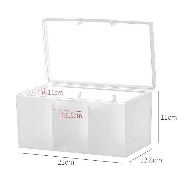 3-Grid Card Holder Storage Box, Large Capacity Frosted Flip Lid Clear Organizer for Collectible Cards, Photos, Tickets