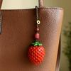 Mangosteen Sandalwood Keychain Strawberry Car Keyring Wooden Pendant Phone Chain  Decoration